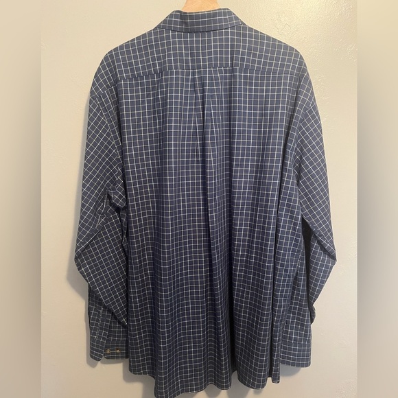 L.L. Bean Men's Navy Plaid Button Down Shirt Wrinkle Resistant 100% Cotton XL - Picture 12 of 15
